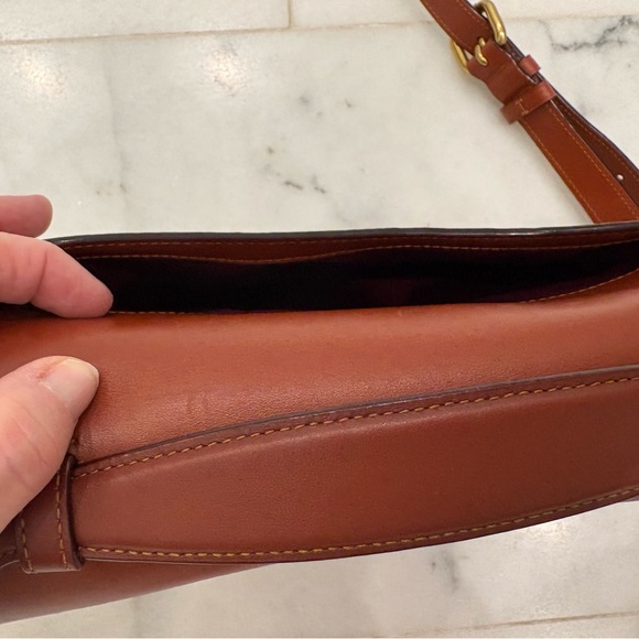 Coach Brown Leather & Signature Canvas Crossbody Bag - Picture 7 of 8